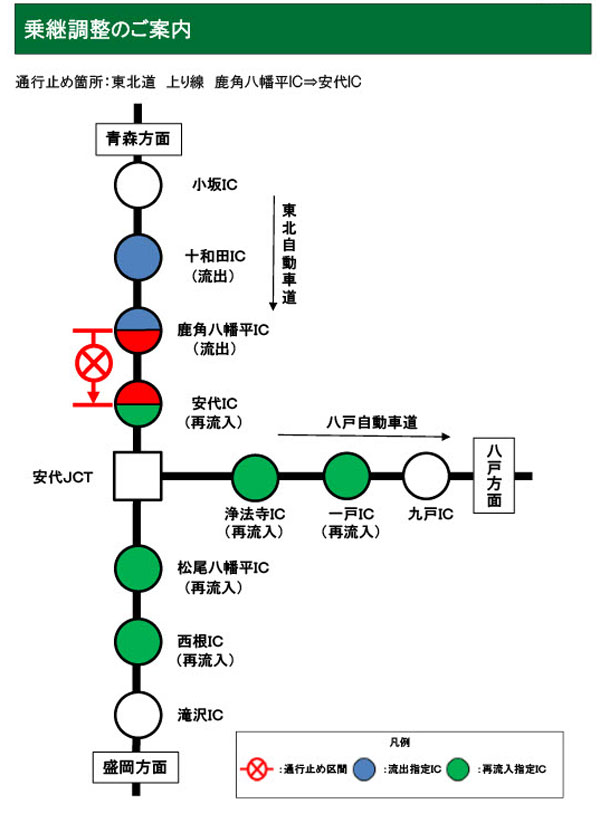 20230419NEXCO2 - 東北道／鹿角八幡平～安代IC間、4月24日一時通行止め