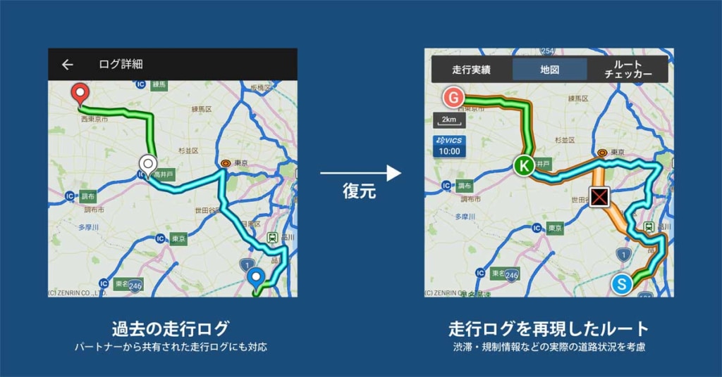 20230614navi 2 1024x536 - ナビタイム／「トラックカーナビ」に過去のルートを走行できる「復元ルート」機能を追加