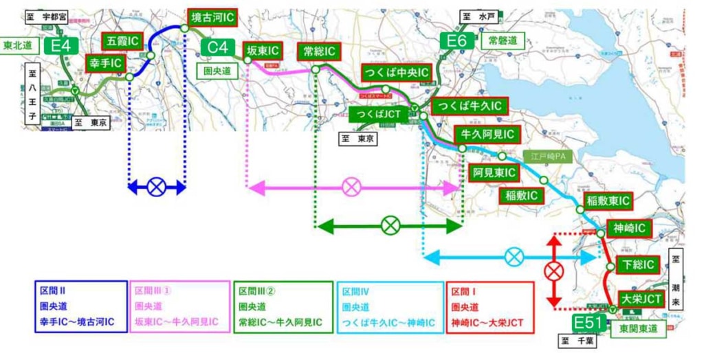 20230922NEXCO 1024x514 - 圏央道／幸手IC～大栄JCT間で10月23日から順次夜間通行止め