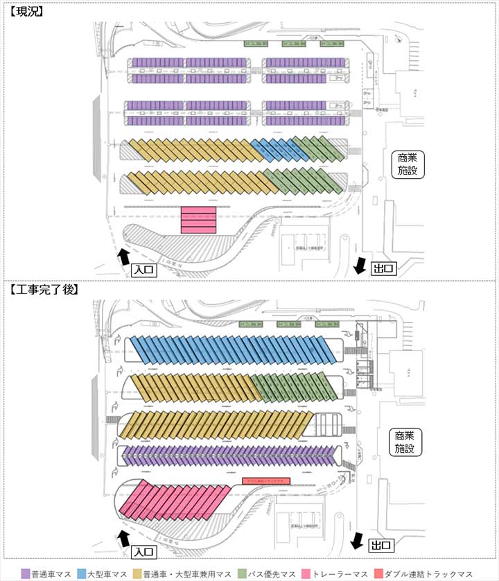 20231121NEXCO NAKA 1 - 中央道／双葉SA（上り）の大型車駐車マスを1.8倍に拡充