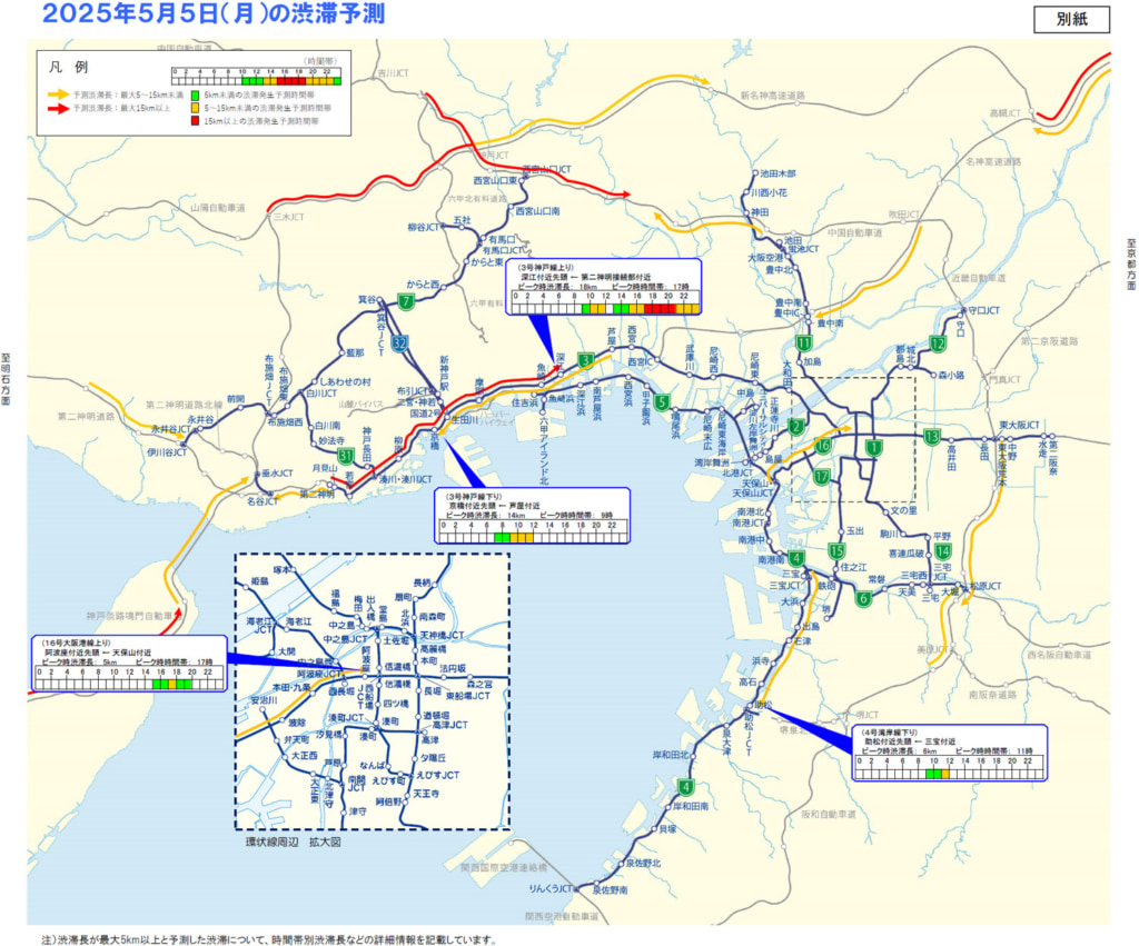 20250409hannshinn3 1024x851 - 3号神戸線など／4月25日、5月3日～5日の日別渋滞予測図発表