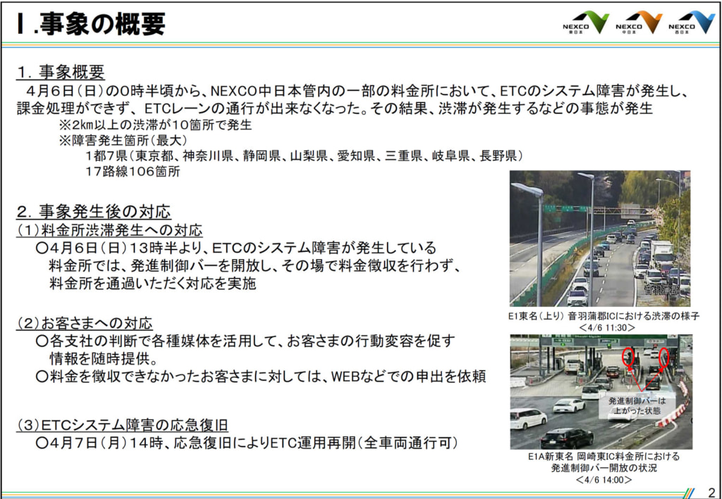 20250423etcnaka 1024x709 - NEXCO3社／ETCシステム障害「支払い免除・減額なし」法的見解を明示