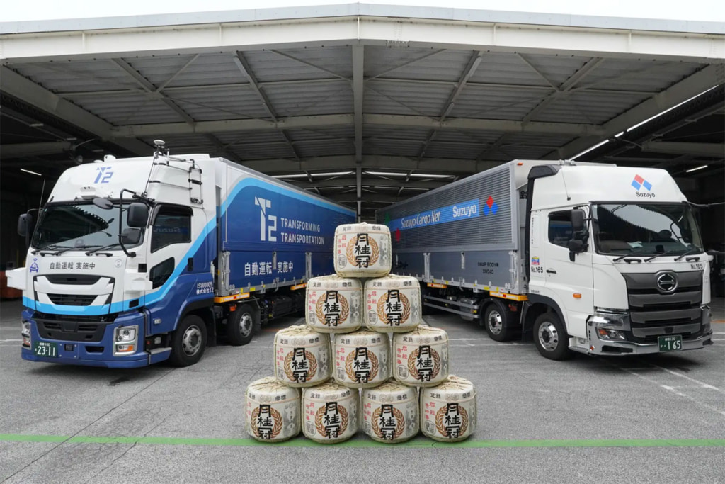 20250709T2 1024x683 - 鈴与、T2、月桂冠／自動運転トラックによる日本酒の幹線輸送実証を開始