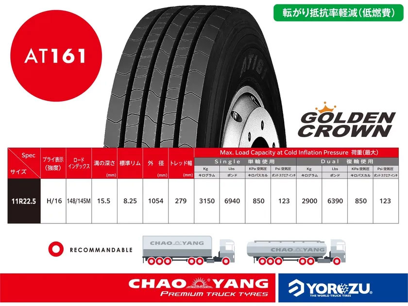 CHAOYANGトラックタイヤ/高パフォーマンスの4モデルをラインアップに追加 20250718yorozu 2 - CHAOYANGトラックタイヤ/高パフォーマンスの4モデルをラインアップに追加