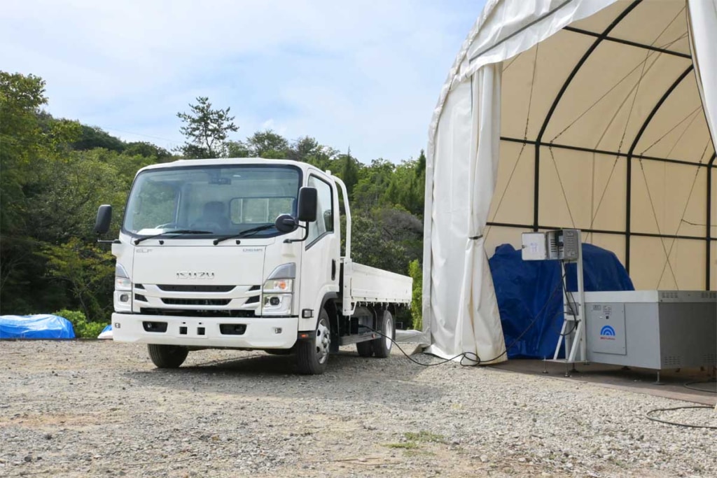 20250916ISUZU 1024x683 - いすゞ／国内初、小型充填機を用いたバイオメタン充填実証に参加、エルフCNGを走行