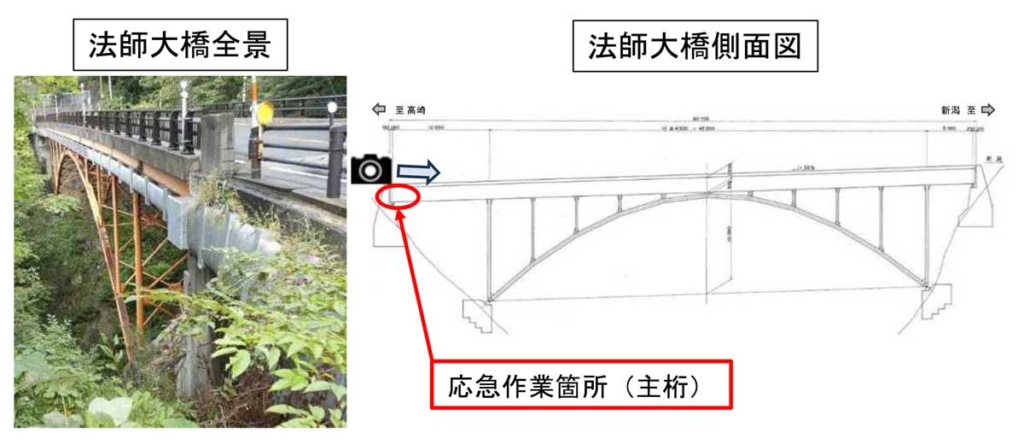 20251021r17 2 1024x444 - 国道17号／法師大橋の橋桁損傷を確認、10月21日13時から終日片側交互通行規制
