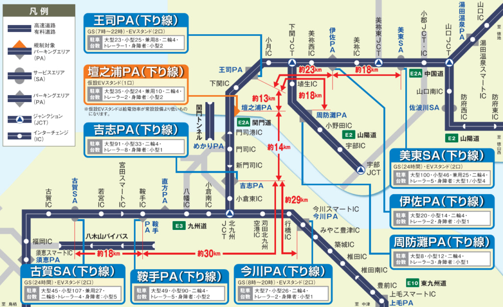 20251222kannmonn2 1024x626 - 関門道／壇ノ浦PA（下り：福岡方面）、1月28日・3月12日に夜間閉鎖
