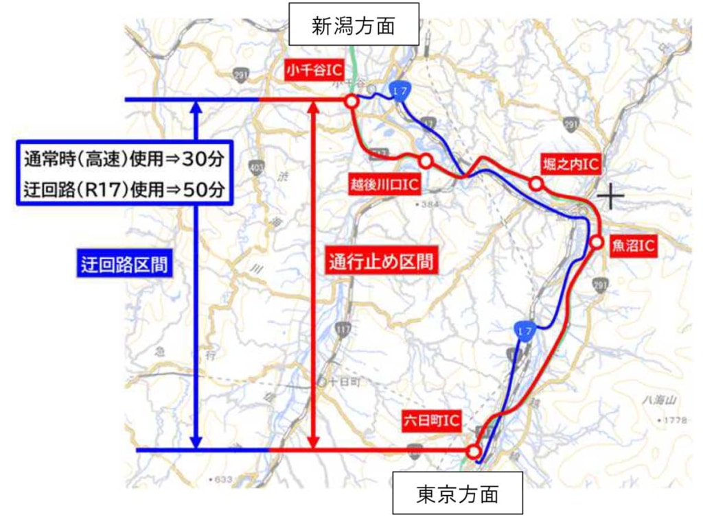 20260126muikamachi 1024x757 - 関越道／26日夜、六日町IC～小千谷ICを緊急夜間通行止め