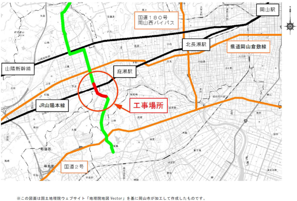 20260205okayama2 1024x692 - 岡山県・岡山市／県道箕島高松線（下庄跨線橋）新橋の通行開始、3月下旬に4車線化完了