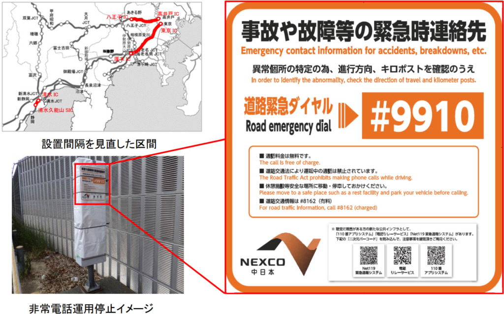 NEXCO中日本/東名・東京IC~厚木IC、中央道・高井戸IC~八王子ICなどで非常電話の設置間隔を見直し 20260224nakanihon 1024x639 - NEXCO中日本/東名・東京IC~厚木IC、中央道・高井戸IC~八王子ICなどで非常電話の設置間隔を見直し