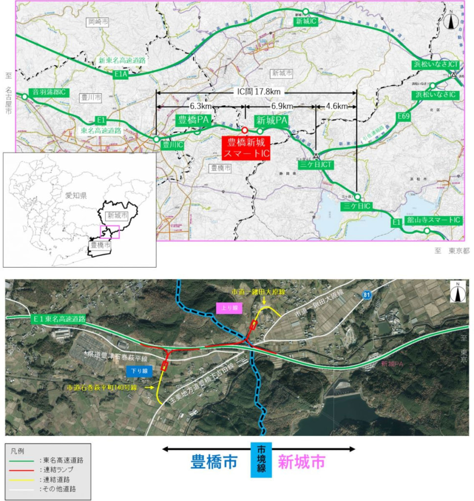 20260227toyohashi 969x1024 - 東名／愛知県豊橋市と新城市に「豊橋新城スマートIC」新設、開通時期は未定