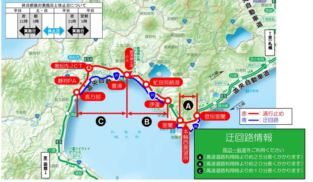 20260313douou 1024x597 - 道央道／4月13日から登別室蘭IC～長万部ICで夜間通行止め