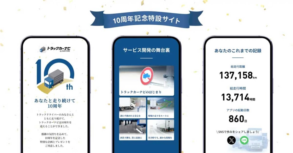 20260317navitime 2 1024x536 - ナビタイムジャパン／トラックカーナビ10周年記念特設サイトを公開、プレゼントキャンペーンも実施