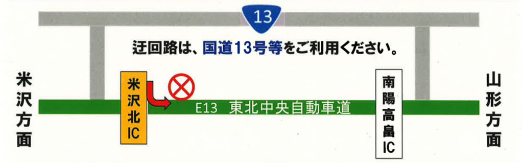 20260327yonezawa 1024x319 - 東北中央道／4月15日から米沢北IC入口ランプを夜間閉鎖