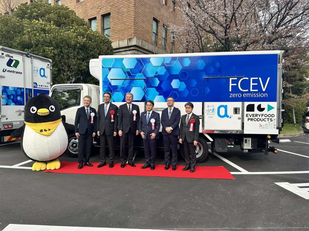 20260402aichi 1024x768 - 愛知県／県内に導入されたFC小型トラック17台が集結、2030年度7000台目標に向け導入促進図る